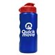 a metallic blue bottle & red lid mini peak - 22 oz tritan(tm) metalike bottle with flip lid