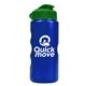 a metallic blue bottle & green lid mini peak - 22 oz tritan(tm) metalike bottle with flip lid