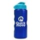 a metallic blue bottle & cyan lid mini peak - 22 oz tritan(tm) metalike bottle with flip lid