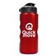 aerial view a metallic red bottle & black lid mini peak - 22 oz tritan(tm) metalike bottle with flip lid, image 1 of 2