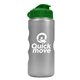 a silver bottle & green lid mini peak - 22 oz tritan(tm) metalike bottle with flip lid