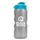 a silver bottle & cyan lid mini peak - 22 oz tritan(tm) metalike bottle with flip lid