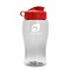 a clear bottle & red lid poly - pure jr. - 18 oz transparent bottle with flip lid