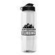 aerial view a clear bottle & black lid the guzzler - 32 oz transparent bottle with flip lid, image 1 of 2