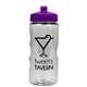 a clear bottle & violet lid garyline(r) mini mountain 22 oz tritan(tm) sports bottle with pushpull lid