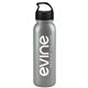 aerial view a silver bottle & black lid terrain - 24 oz metalike bottle with crest lid, image 1 of 2