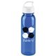 a transparent blue bottle & white lid 24 oz the outdoorsman bottle with crest lid - made with tritan
