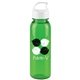 a transparent green bottle & white lid 24 oz the outdoorsman bottle with crest lid - made with tritan