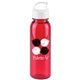 a transparent red bottle & white lid 24 oz the outdoorsman bottle with crest lid - made with tritan