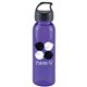 a transparent violet bottle & black lid 24 oz the outdoorsman bottle with crest lid - made with tritan