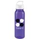 a transparent violet bottle & white lid 24 oz the outdoorsman bottle with crest lid - made with tritan