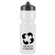 a white bottle & black lid mighty shot bike bottle with valve lid - 24. oz