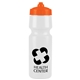 aerial view a white bottle & orange lid the mighty shot - 24 oz bike bottle (valve lid), image 1 of 2