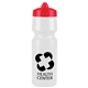 a white bottle & red lid mighty shot bike bottle with valve lid - 24. oz