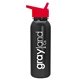 a metallic black bottle & red lid terrain - 24 oz metalike bottle with flip straw lid