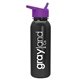a metallic black bottle & violet lid terrain - 24 oz metalike bottle with flip straw lid