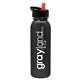 a metallic black bottle & black/red spout lid terrain - 24 oz metalike bottle with flip straw lid