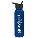aerial view a metallic blue bottle & black lid terrain - 24 oz metalike bottle with flip straw lid, image 1 of 2
