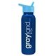a metallic blue bottle & cyan lid terrain - 24 oz metalike bottle with flip straw lid