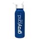 aerial view a metallic blue bottle & white lid terrain - 24 oz metalike bottle with flip straw lid, image 1 of 2