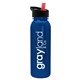a metallic blue bottle & black/red spout lid terrain - 24 oz metalike bottle with flip straw lid
