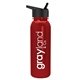 aerial view a metallic red bottle & black lid terrain - 24 oz metalike bottle with flip straw lid, image 1 of 2