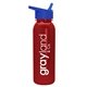 a metallic red bottle & blue lid terrain - 24 oz metalike bottle with flip straw lid