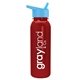 a metallic red bottle & cyan lid terrain - 24 oz metalike bottle with flip straw lid