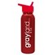 aerial view a metallic red bottle & red lid terrain - 24 oz metalike bottle with flip straw lid, image 1 of 2