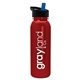 a metallic red bottle & black/blue spout lid terrain - 24 oz metalike bottle with flip straw lid