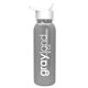 aerial view a silver bottle & white lid terrain - 24 oz metalike bottle with flip straw lid, image 1 of 2