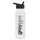 aerial view a white bottle & black lid terrain - 24 oz metalike bottle with flip straw lid, image 1 of 2
