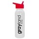 aerial view a white bottle & red lid terrain - 24 oz metalike bottle with flip straw lid, image 1 of 2