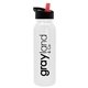 aerial view a white bottle & black/red spout lid terrain - 24 oz metalike bottle with flip straw lid, image 1 of 2