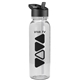 aerial view a clear bottle & black lid the outdoorsman - 24 oz tritan(tm) bottle with flip straw lid, image 1 of 2