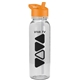 aerial view a clear bottle & orange lid the outdoorsman - 24 oz tritan(tm) bottle with flip straw lid, image 1 of 3