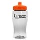 a clear bottle & orange lid poly - pure jr. - 18 oz transparent bottle with push pull lid