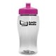 a clear bottle & pink lid poly - pure jr. - 18 oz transparent bottle with push pull lid