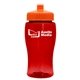 a transparent red bottle & orange lid poly - pure jr. - 18 oz transparent bottle with push pull lid
