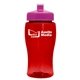 a transparent red bottle & pink lid poly - pure jr. - 18 oz transparent bottle with push pull lid