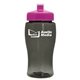 a transparent smoke bottle & pink lid poly - pure jr. - 18 oz transparent bottle with push pull lid