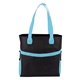 aerial view a light blue non - woven glacier tote bag, image 1 of 4