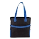 aerial view a blue non - woven glacier tote bag, image 1 of 4