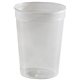 a trans clear 12 oz smooth walled plastic stadium cup with automated silkscreen imprint