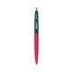 a red barrel & forest green cap clic pen - blue and black ink
