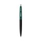 a black barrel & forest green cap clic pen - blue and black ink