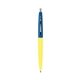a yellow barrel & royal cap clic pen - blue and black ink