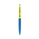 a royal barrel & yellow cap clic pen - blue and black ink