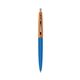 a royal barrel & metallic orange cap clic pen - blue and black ink