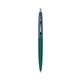 a forest green barrel & metallic dark blue cap clic pen - blue and black ink